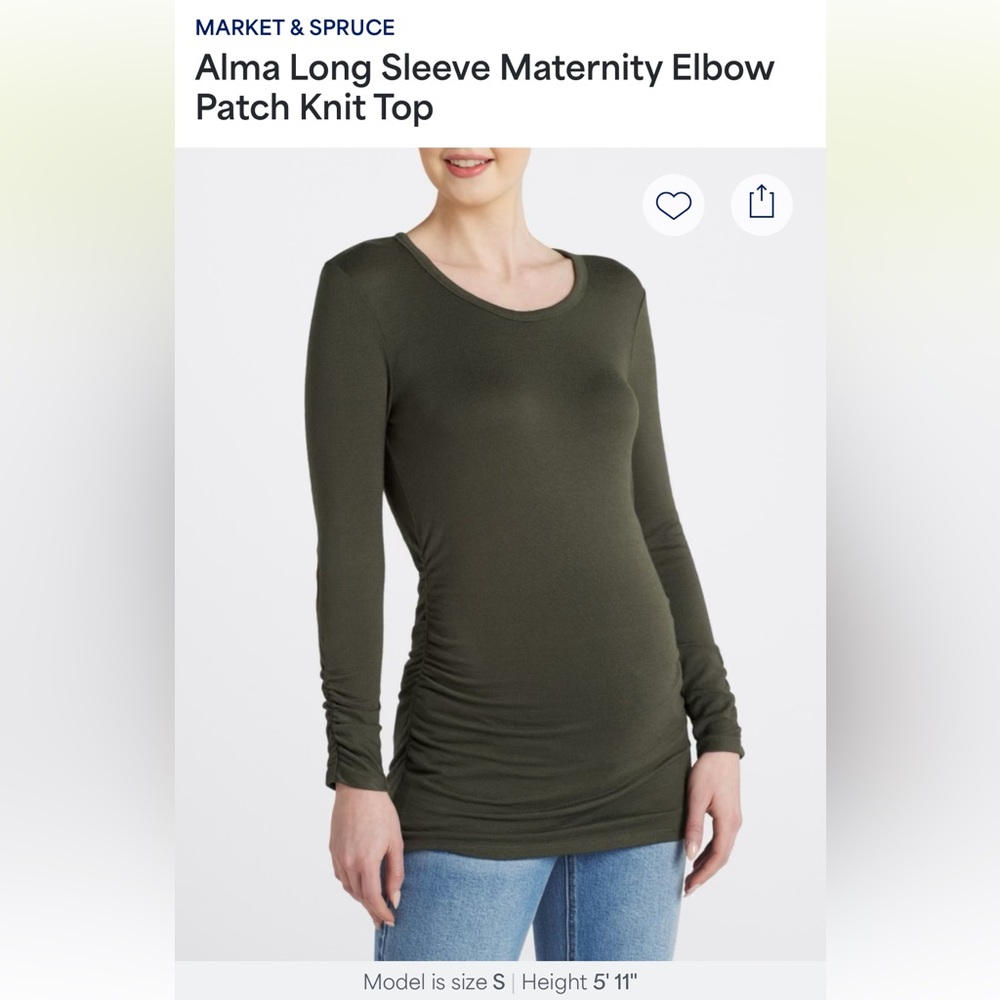 Market & Spruce Green Long Sleeve Fitted Bodysuit